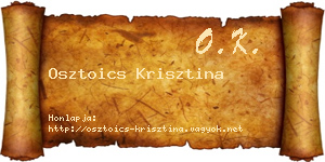 Osztoics Krisztina névjegykártya