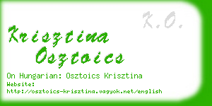 krisztina osztoics business card